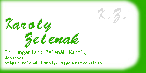 karoly zelenak business card