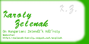karoly zelenak business card